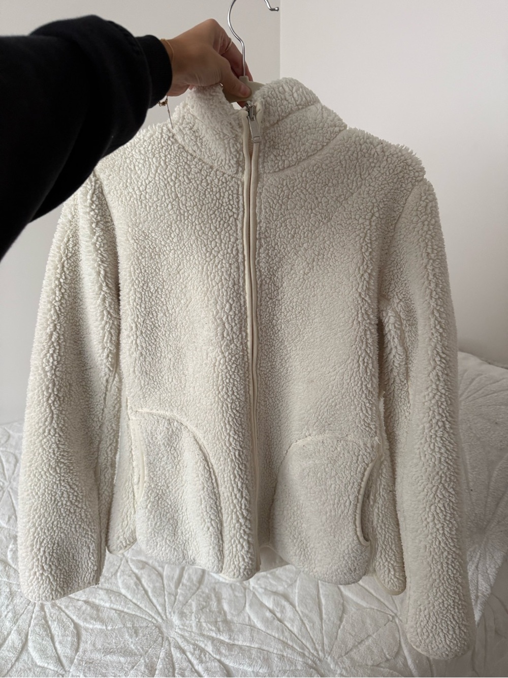 Cozy Sherpa Zip Jacket - Cream